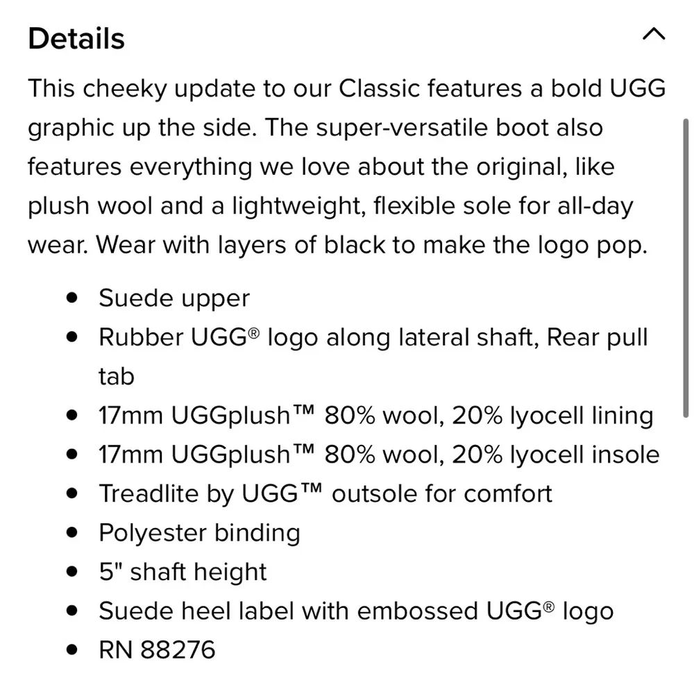 UGG Classic Mini UGG LOGO Black Suede Leather Boots Women’s Shoe Size 6